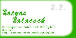 matyas malacsek business card